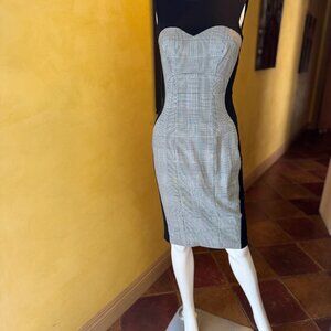 Twenty Cluny Colorblock Plaid Pencil Dress - Size 8 (US) / 40 (FR)